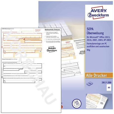 Avery-Zweckform  Avery Zweckform Überweisung/Zahlschein, A4 