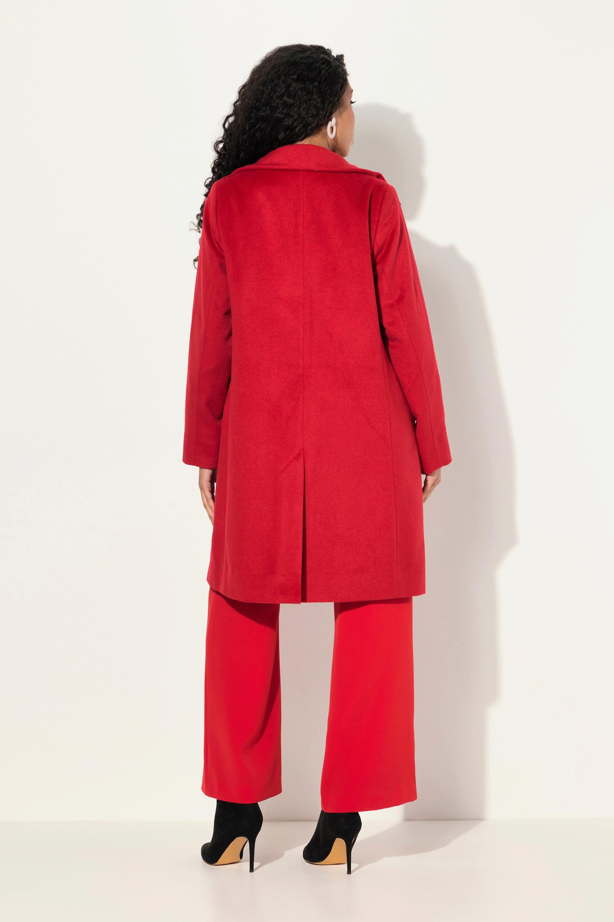 Ulla Popken Cappotto Misto Lana Collo Alto  