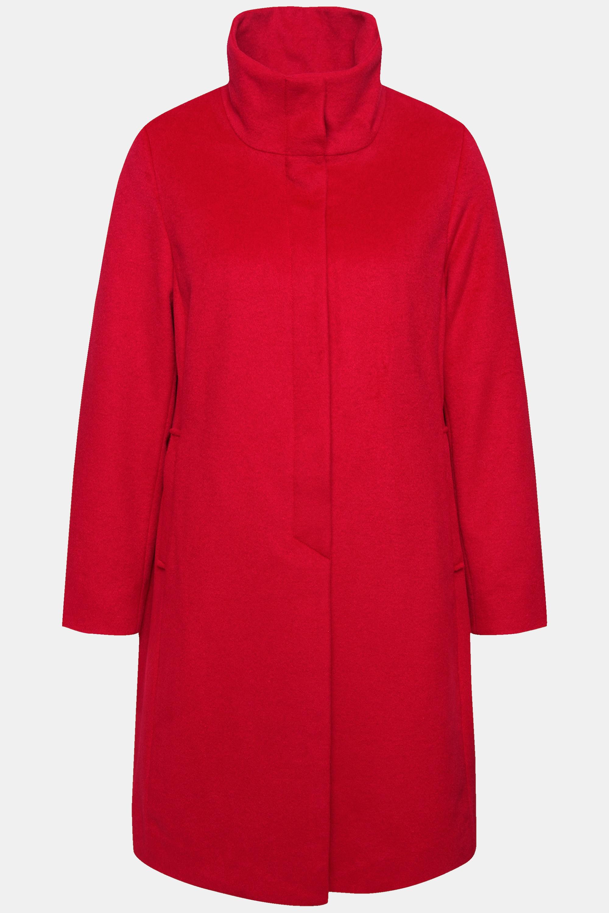 Ulla Popken Cappotto Misto Lana Collo Alto  