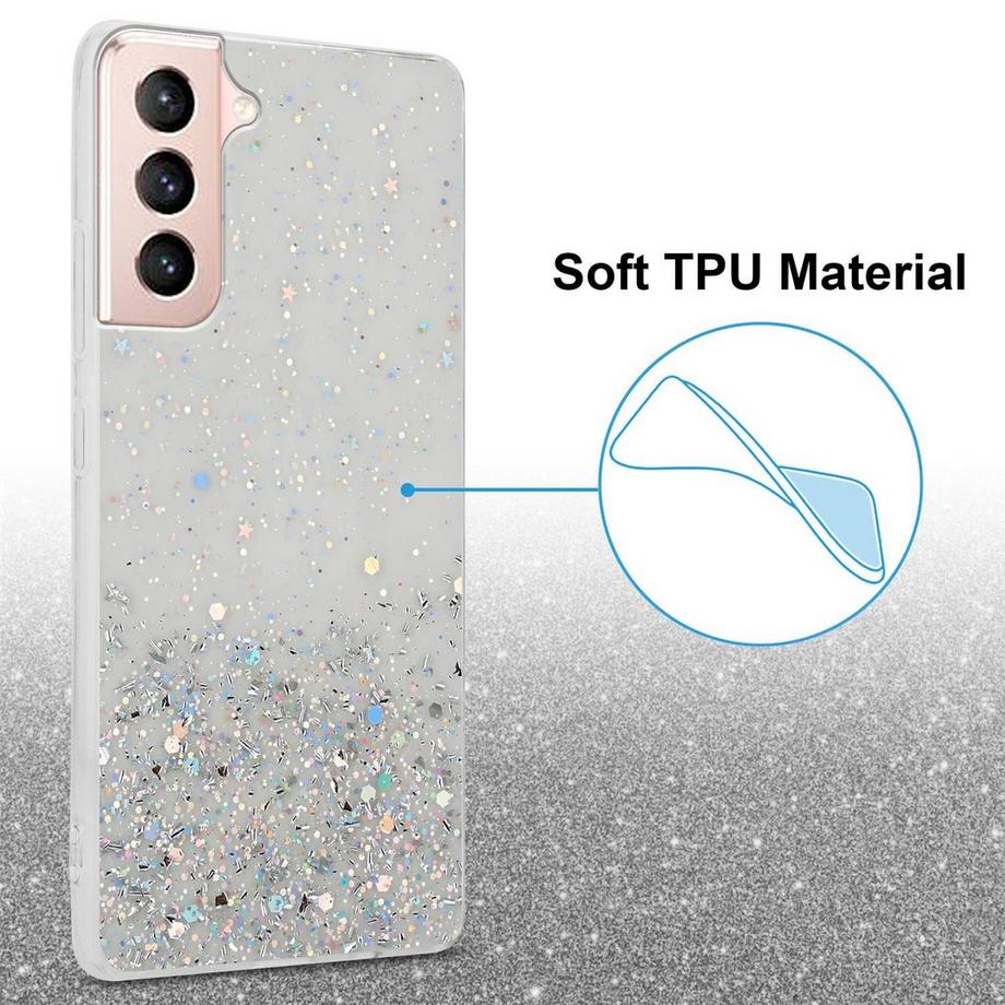 Cadorabo  Hülle für Samsung Galaxy S21 5G TPU Silikon mit funkelnden Glitter 