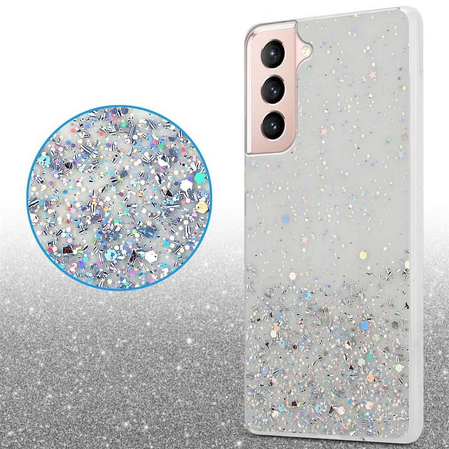 Cadorabo  Hülle für Samsung Galaxy S21 5G TPU Silikon mit funkelnden Glitter 