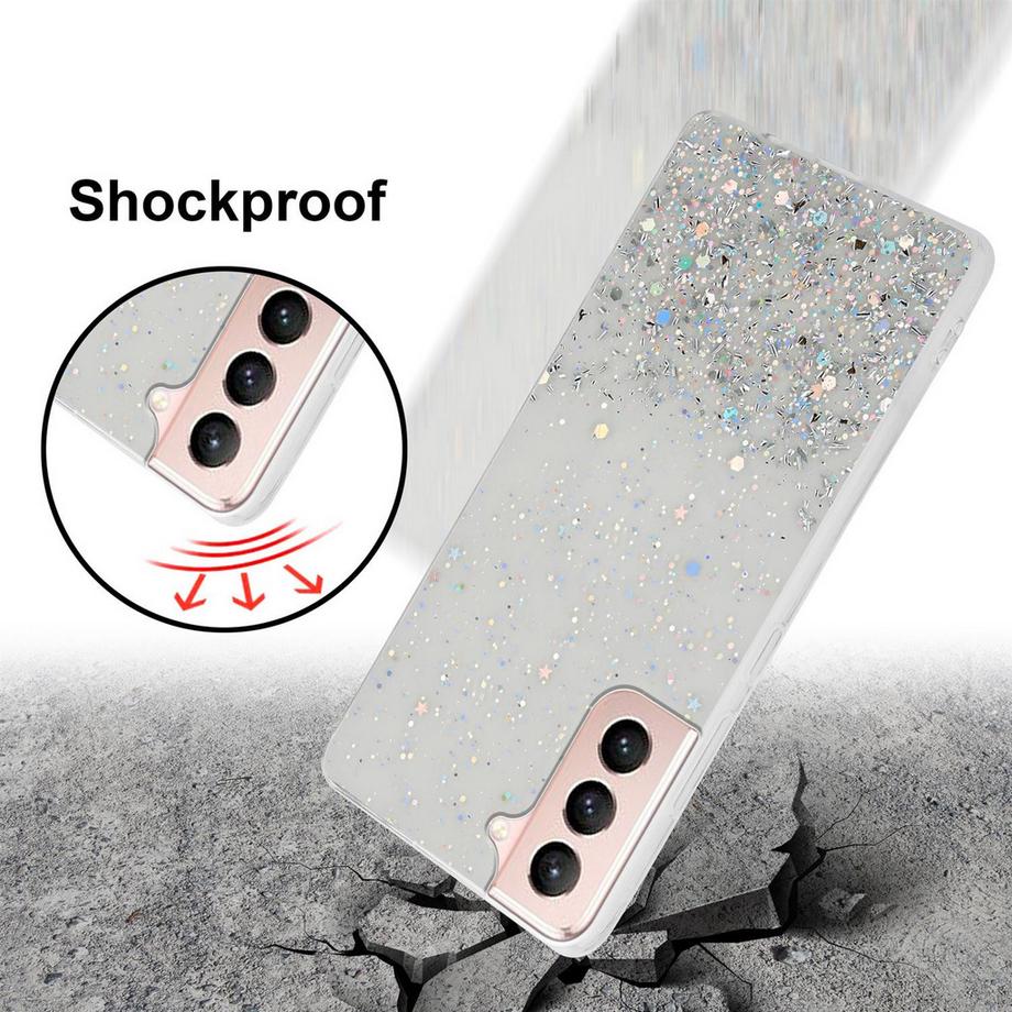 Cadorabo  Hülle für Samsung Galaxy S21 5G TPU Silikon mit funkelnden Glitter 