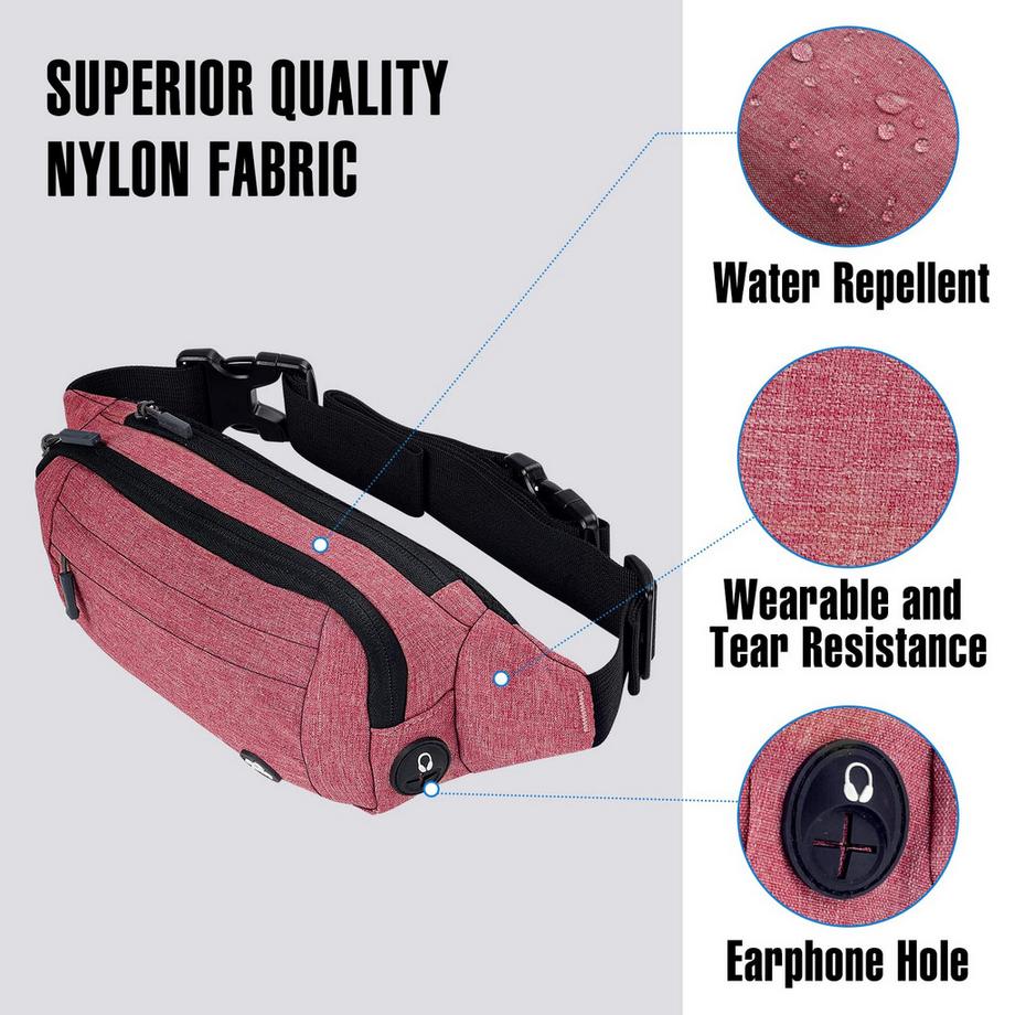 Only-bags.store Sac Banane avec Trou pour Écouteurs  