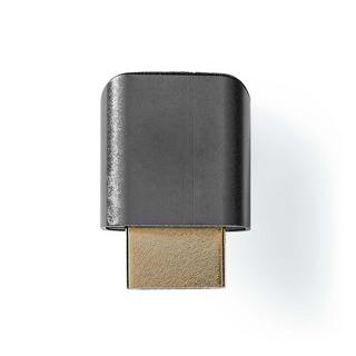 Nedis  HDMI™ Adapter | HDMI™ Male / HDMI™ Connector | HDMI™ Female / HDMI™ Output | Gold Plated | Angled 90° | Aluminium | Grey With Metal | 1 pc. | Carton avec fenêtre couverte 