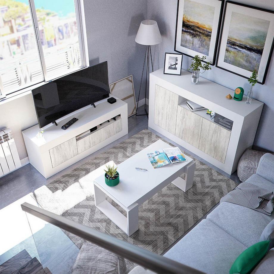 Calicosy Design Couchtisch mit hochklappbarer Tischplatte L102 cm - Ciara  