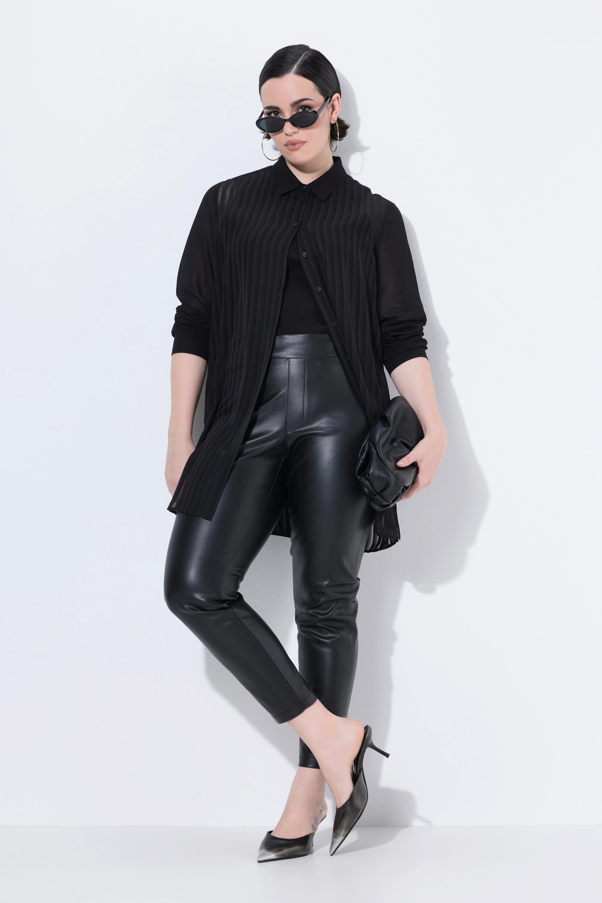 Ulla Popken Camicetta Righe Trasparenti Maniche Lunghe  