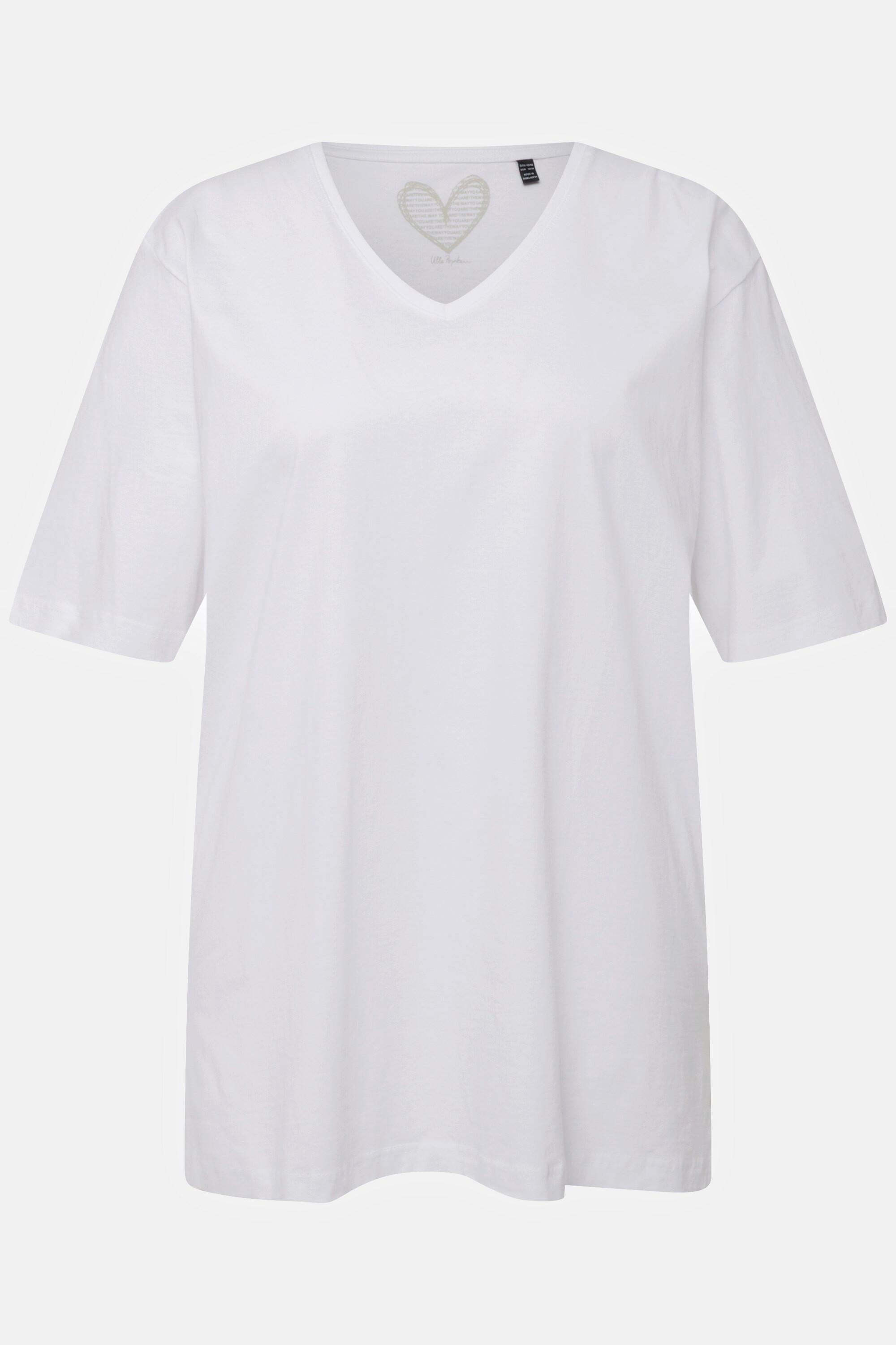 Ulla Popken  T-shirt dalle linee morbide con scollo a V e mezze maniche 