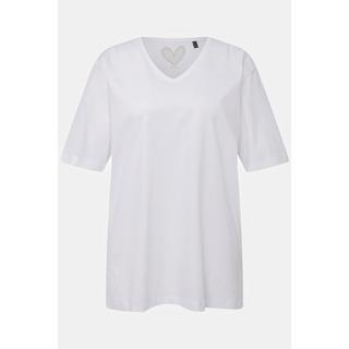 Ulla Popken  T-shirt dalle linee morbide con scollo a V e mezze maniche 