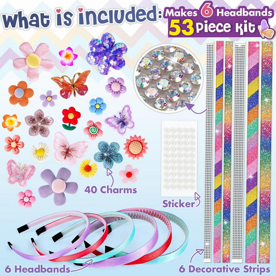 Activity-board  Kit de fabrication d'accessoires de mode pour les cheveux | Pour que vous puissiez fabriquer vos propres accessoires de coiffure uniques avec des fleurs 