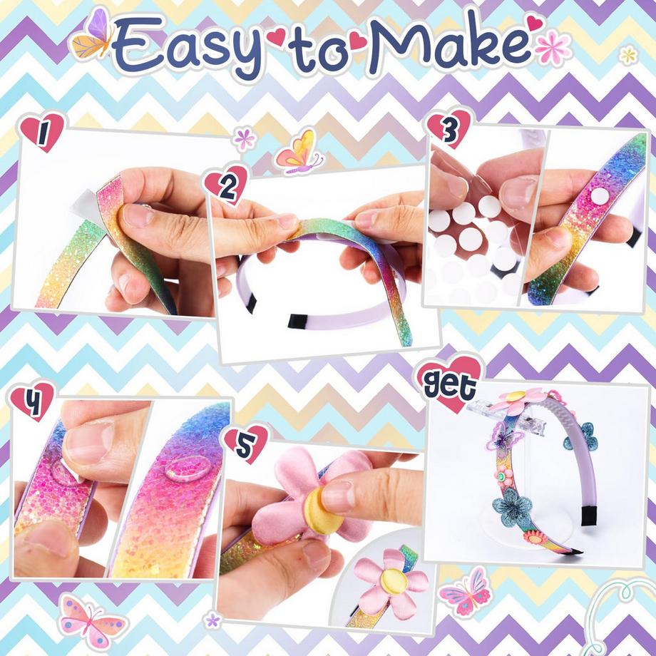 Activity-board  Kit de fabrication d'accessoires de mode pour les cheveux | Pour que vous puissiez fabriquer vos propres accessoires de coiffure uniques avec des fleurs 