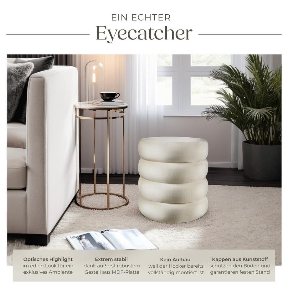 Tectake Tabouret avec espace de rangement ALTU rond  