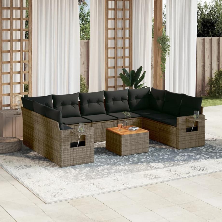 VidaXL set divano da giardino Polirattan  