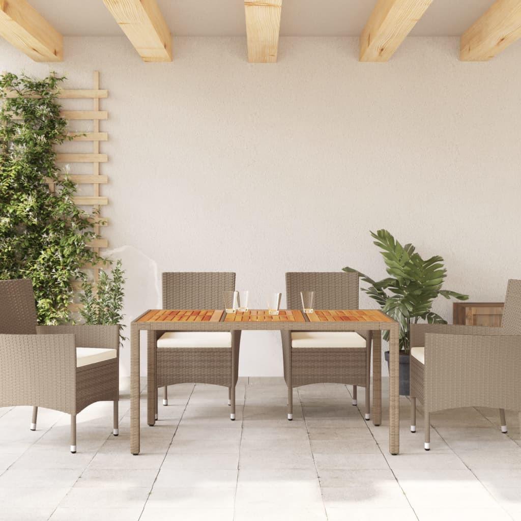 VidaXL Table de jardin rotin synthétique  