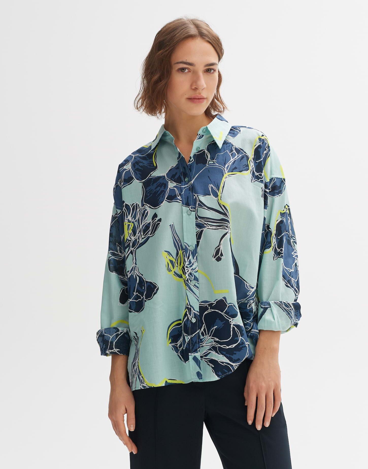 OPUS  Chemisier à chemise Fenlo bloom coupe droite 