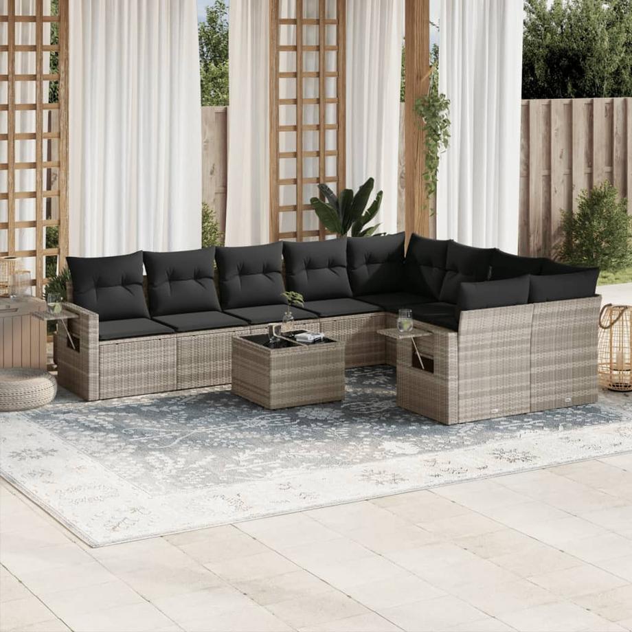 VidaXL set divano da giardino Polirattan  