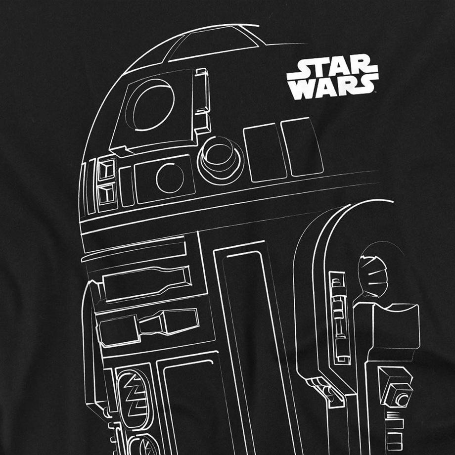STAR WARS Maglietta Stampa R2-D2 Contorno  
