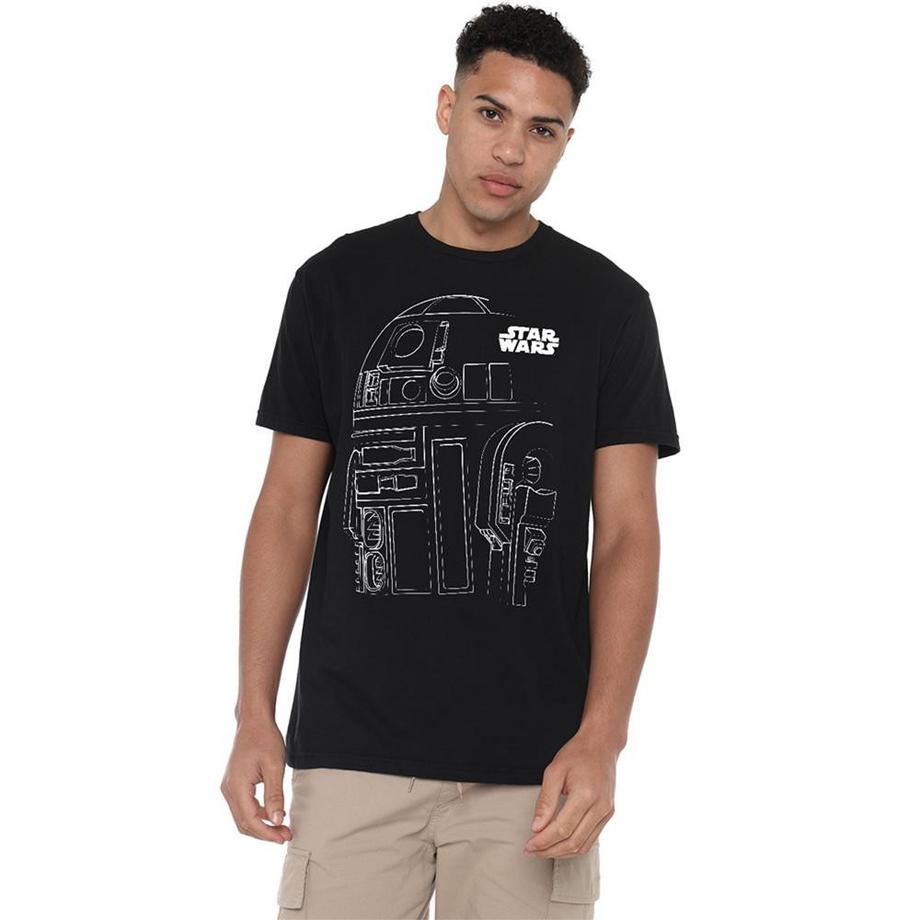 STAR WARS Maglietta Stampa R2-D2 Contorno  