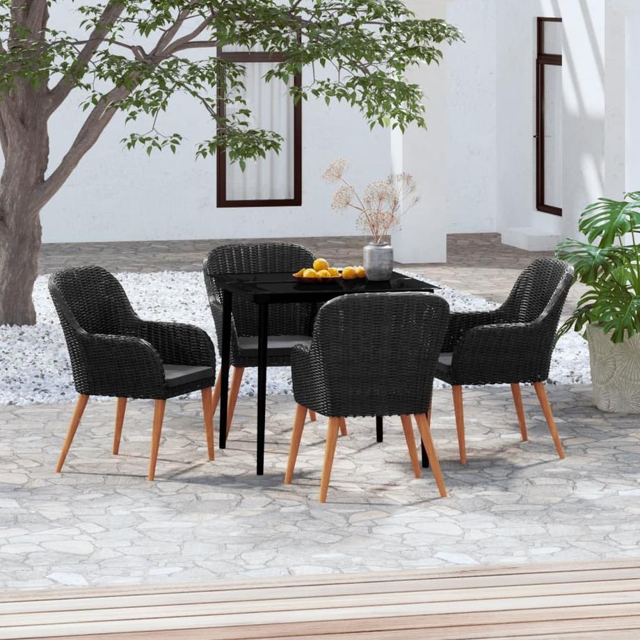 VidaXL Ensemble de salle à manger de jardin rotin synthétique  