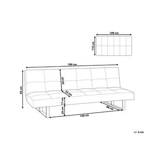 Beliani Canapé-lit en Cuir PU Scandinave DERBY  