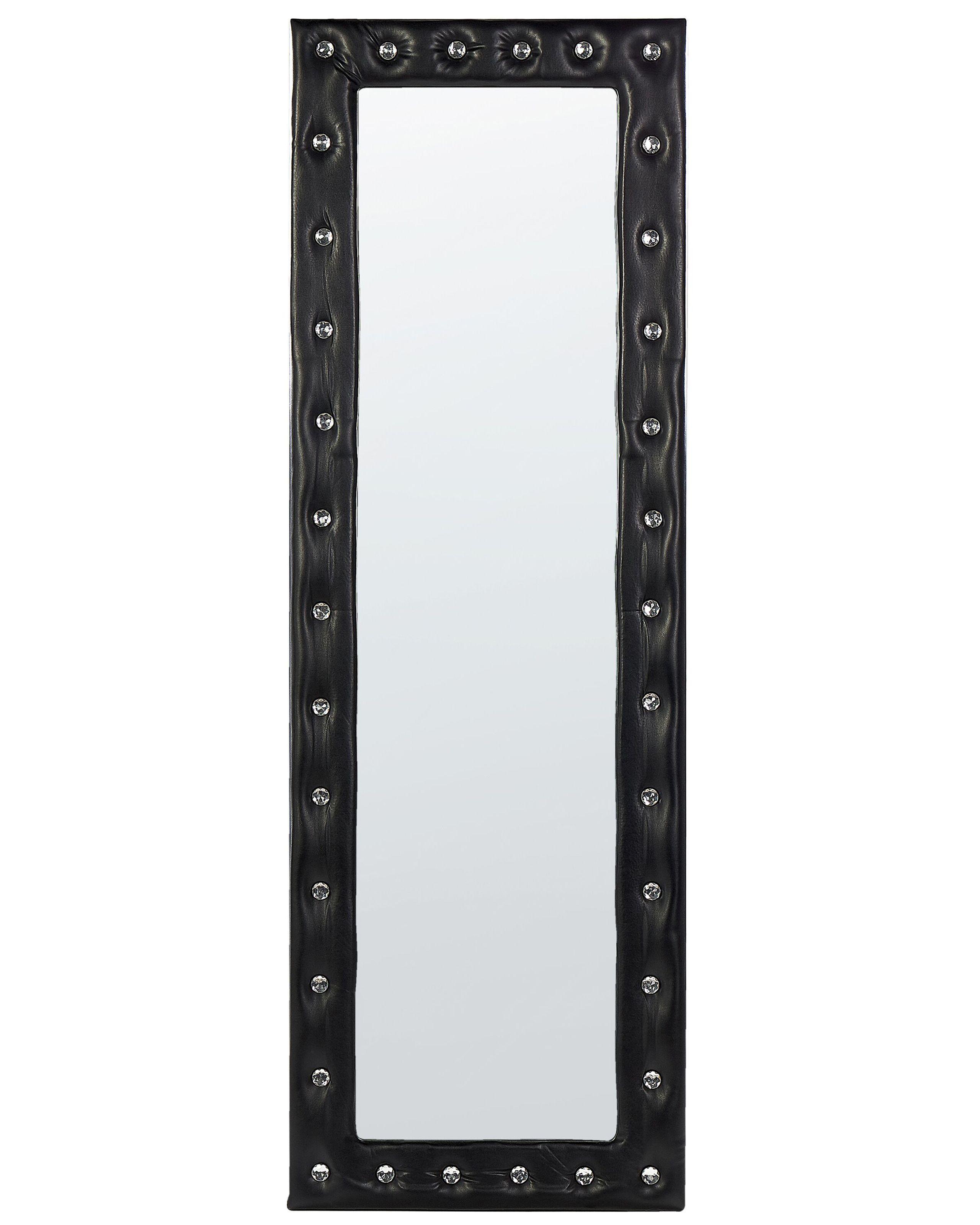 Beliani Standspiegel aus Kunstleder Glamourös ANSOUIS  