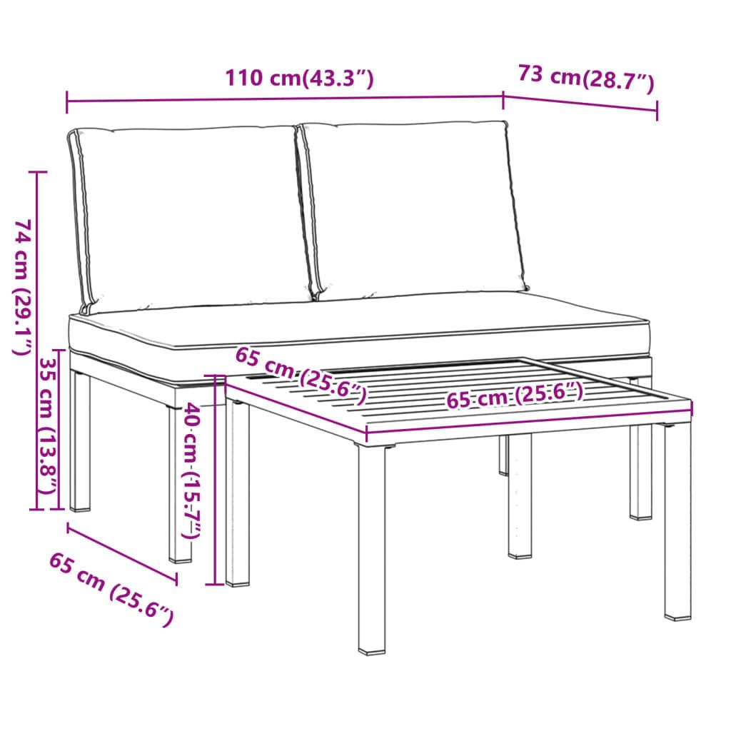 VidaXL Garten sofagarnitur aluminium  