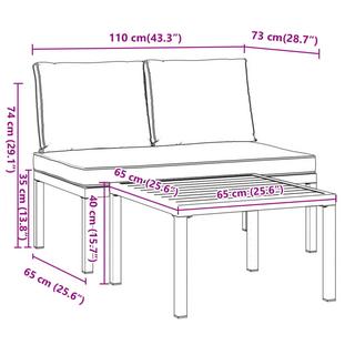 VidaXL Garten sofagarnitur aluminium  