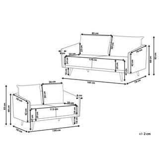 Beliani Wohnzimmer Set aus Samtstoff Modern MAURA  