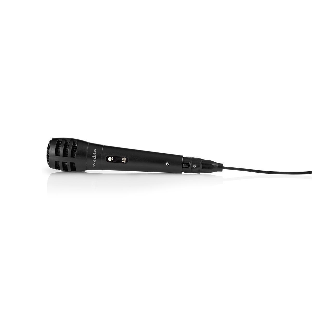 Nedis  Gewindemikrofon | Kardioid | Abnehmbares Kabel | 5.00 m | 80 Hz - 12 kHz | 600 Ohm | -75 dB | Ein / Aus -Taste | Koffer enthalten | ABS / Aluminium | Schwarz 
