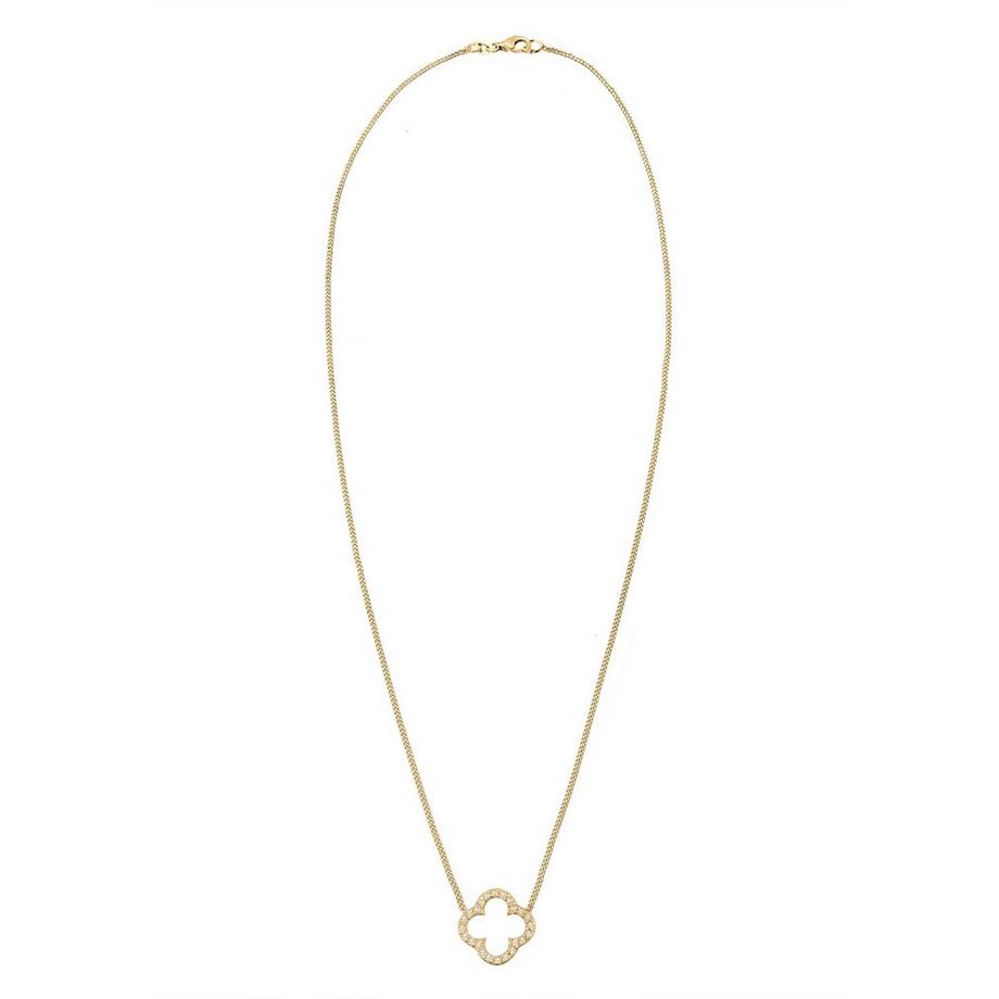 Elli  Halskette Kleeblatt Glück Zirkonia 