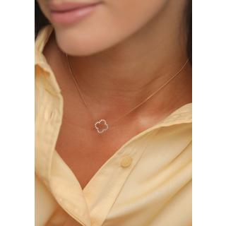 Elli  Halskette Kleeblatt Glück Zirkonia 