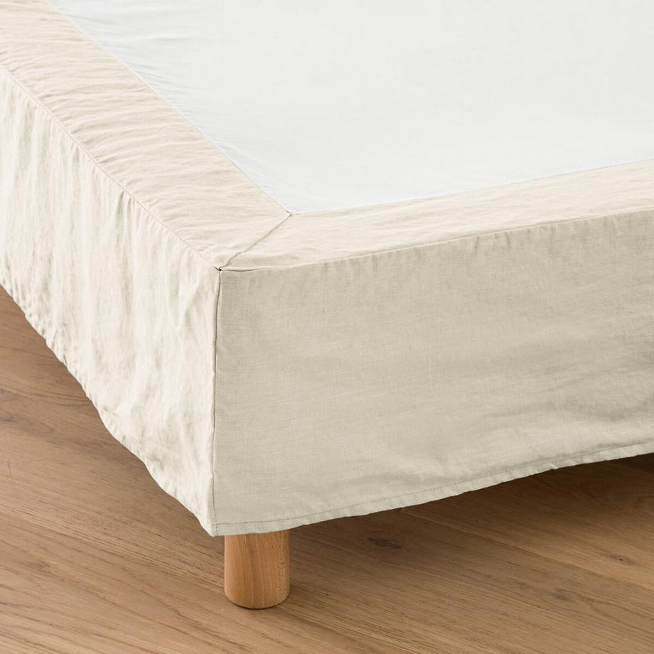La Redoute Intérieurs  Cache sommier court uni en lin lavé 