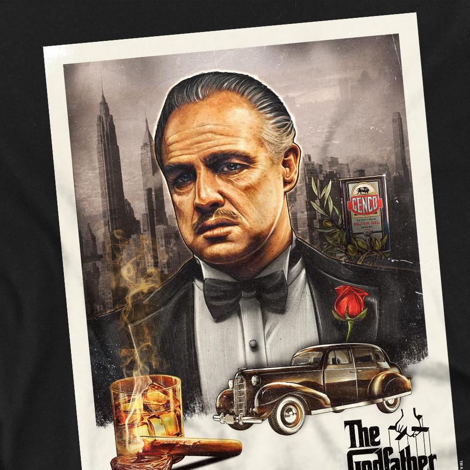 The Godfather T-shirt Stampata a Maniche Lunghe  