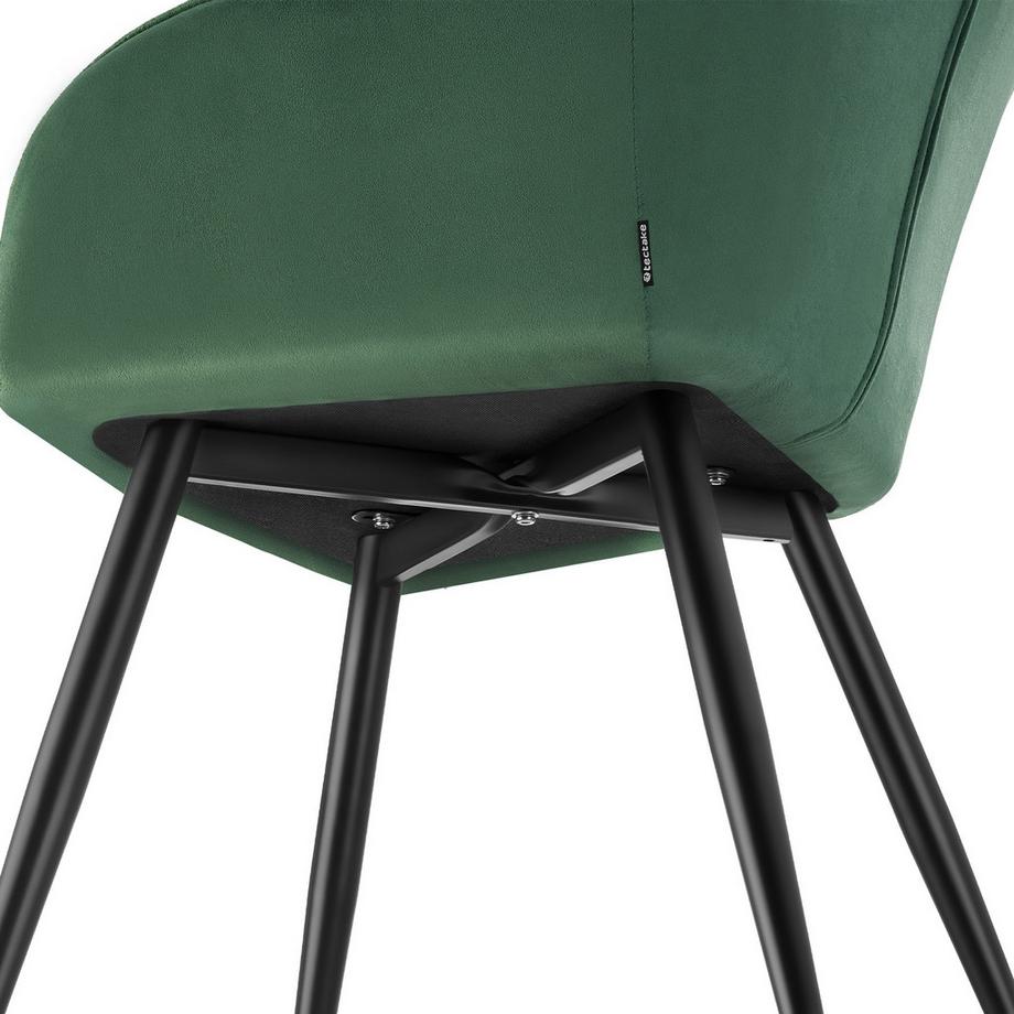 Tectake Chaise de salle à manger MARILYN rembourrée et en velours matelassé  