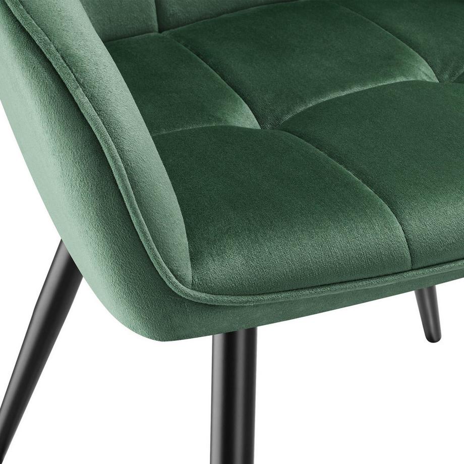 Tectake Chaise de salle à manger MARILYN rembourrée et en velours matelassé  