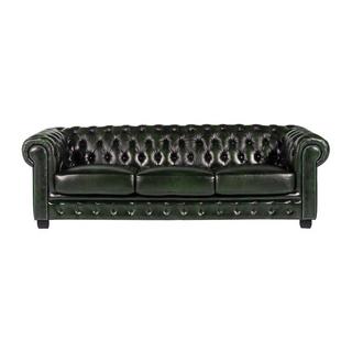 LINEA SOFA Canapé chesterfield 4 places BRENTON 100% cuir de buffle empire  