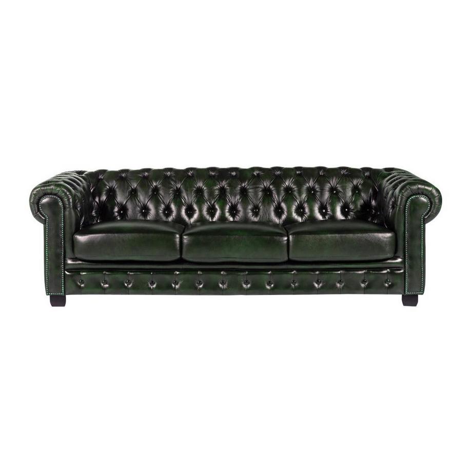 LINEA SOFA Chesterfield Ledersofa 4Sitzer Büffelleder BRENTON  