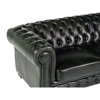 LINEA SOFA Canapé chesterfield 4 places BRENTON 100% cuir de buffle empire  