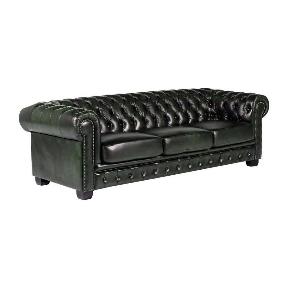 Chesterfield Ledersofa 4Sitzer Büffelleder BRENTON