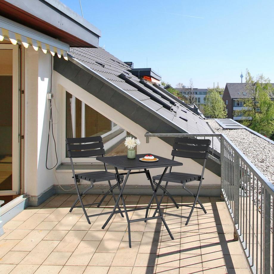 B2X Set di mobili da balcone da 3 pezzi in effetto legno  