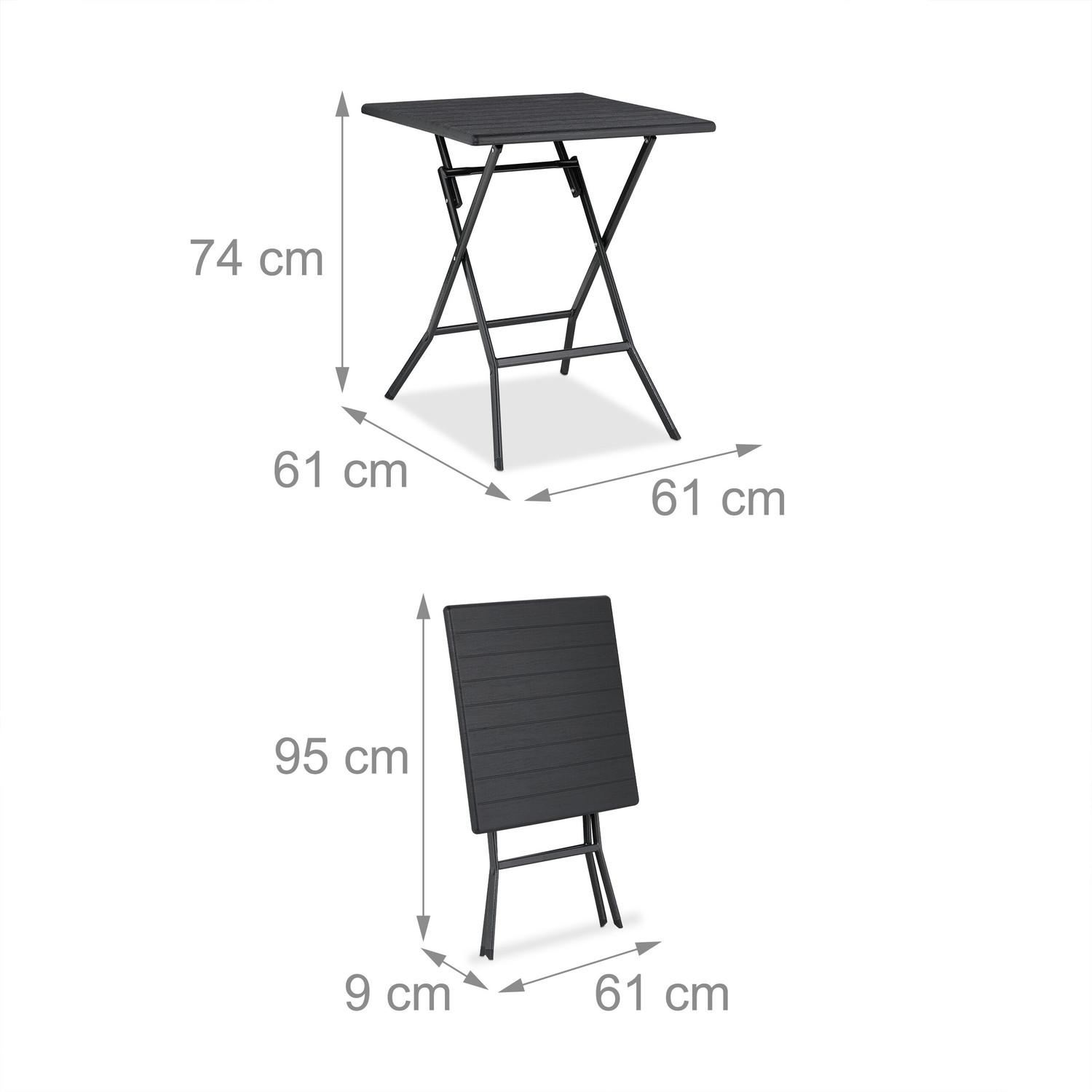 B2X 3-teiliges Balkonmöbel-Set in Holzoptik  