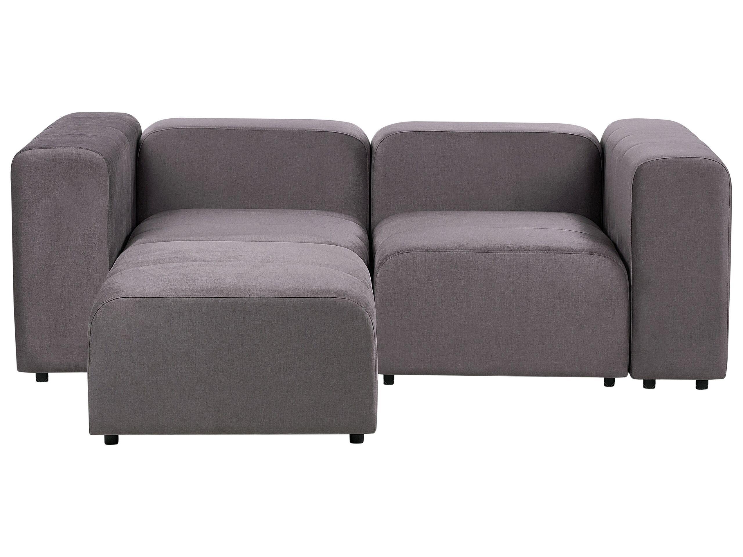 Beliani 2-Sitzer Sofa mit Ottomane aus Samtstoff Modern FALSTERBO  