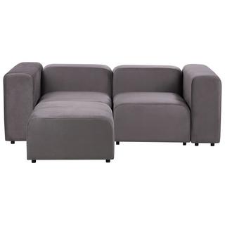 Beliani 2-Sitzer Sofa mit Ottomane aus Samtstoff Modern FALSTERBO  