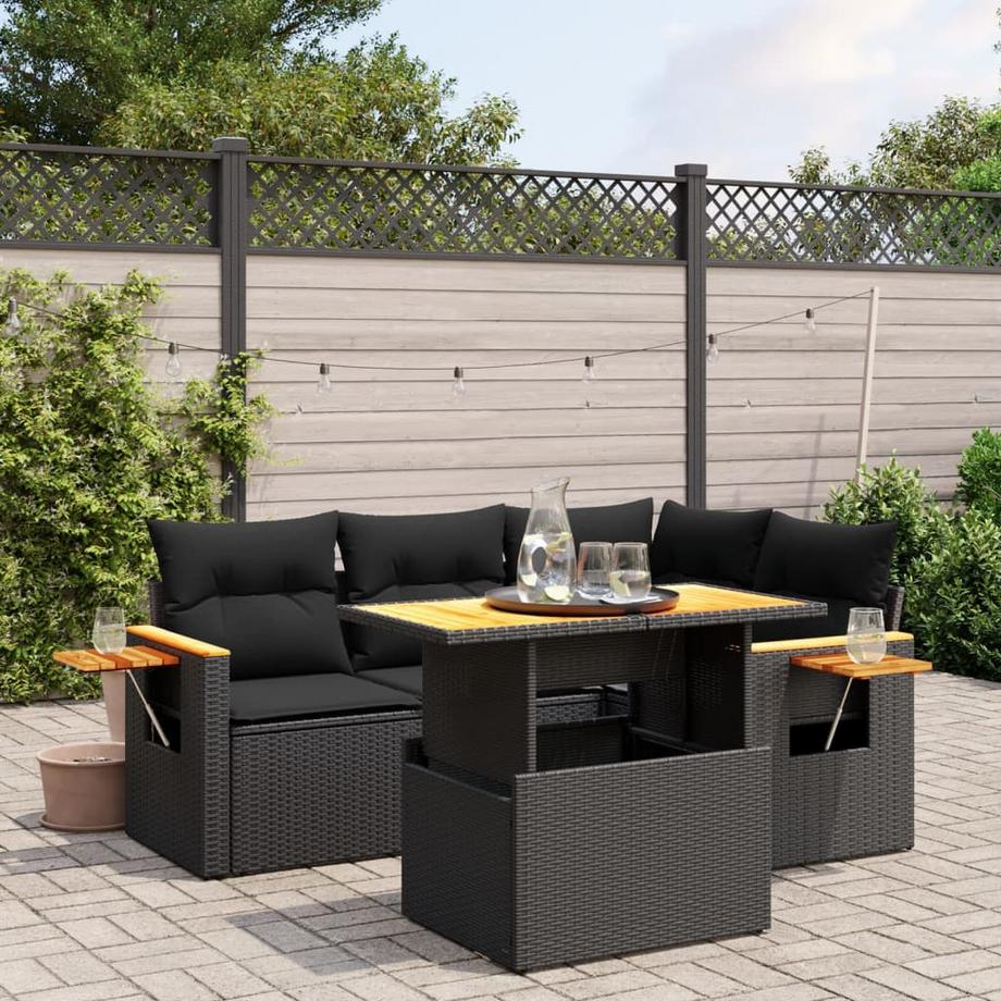 VidaXL Ensemble de canapés de jardin rotin synthétique  