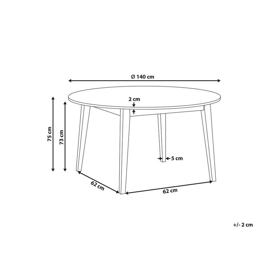 Beliani Tavolo da pranzo en Fibra a media densità (MDF) Moderno HUNTLEY  