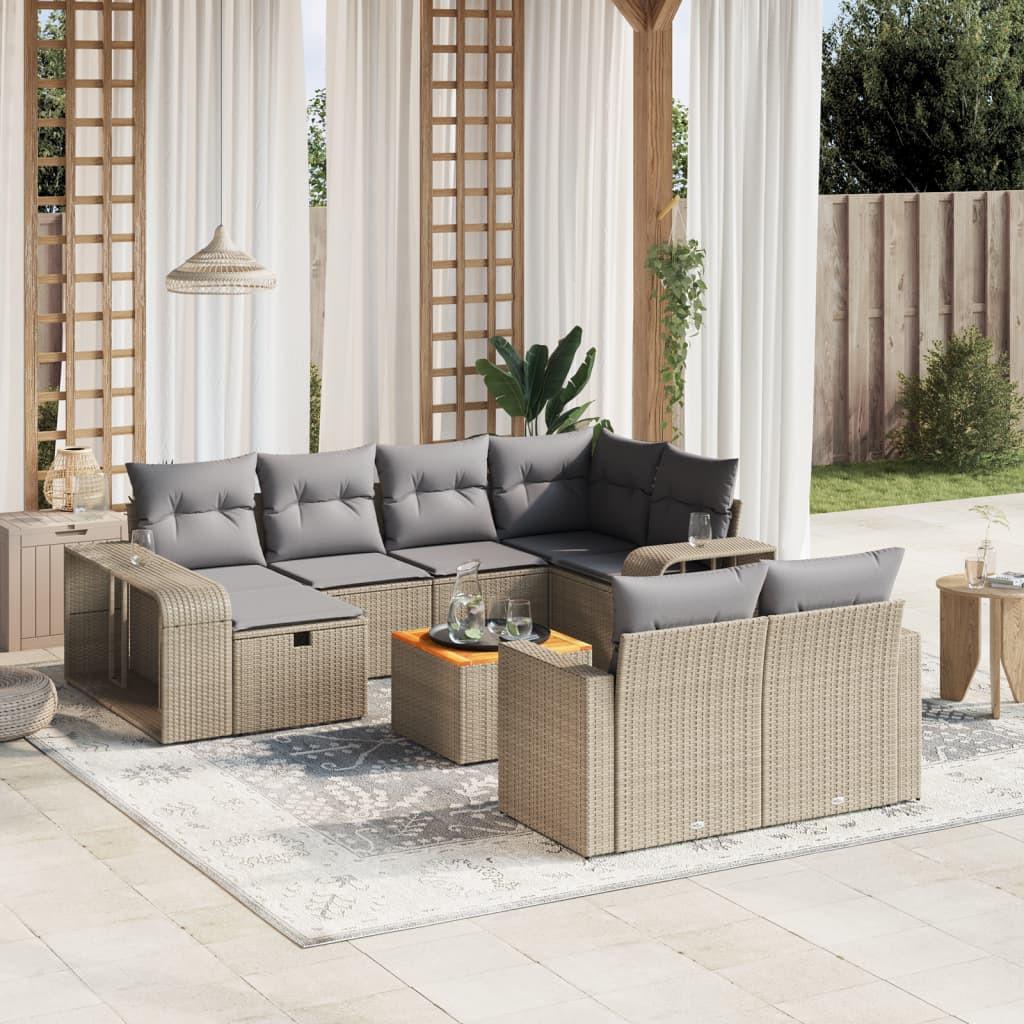 VidaXL set divano da giardino Polirattan  