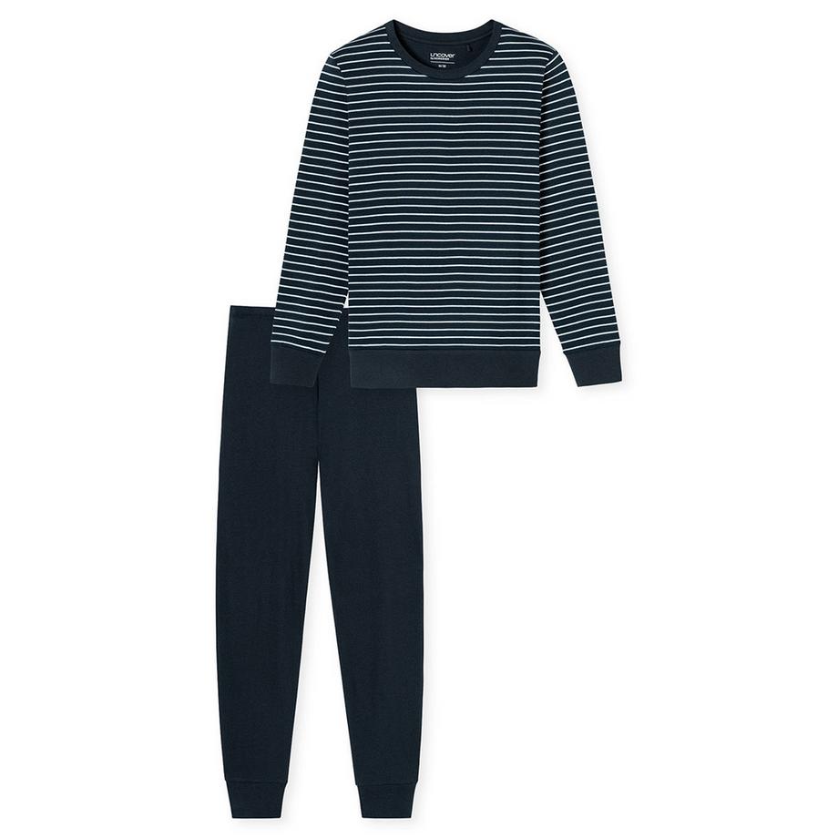 Uncover by Schiesser Pigiama Basic con maniche lunghe e pantaloni lunghi  
