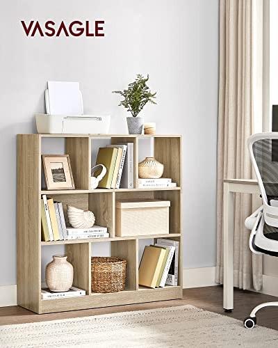 Pricenet Libreria moderna in rovere con ripiani chiusi e armadietti aperti  