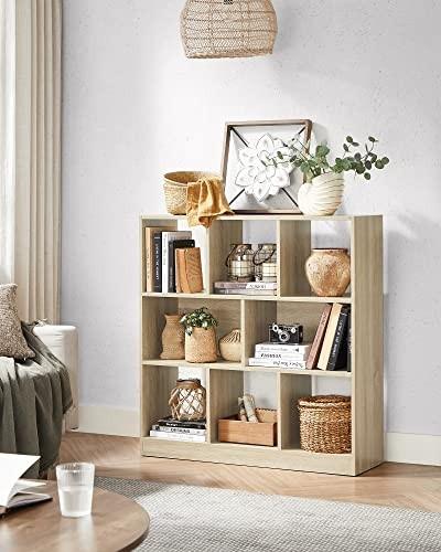 Pricenet Libreria moderna in rovere con ripiani chiusi e armadietti aperti  