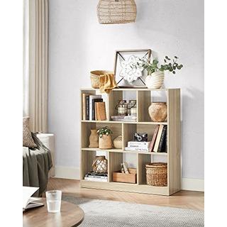 Pricenet Libreria moderna in rovere con ripiani chiusi e armadietti aperti  