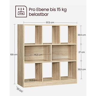 Pricenet Libreria moderna in rovere con ripiani chiusi e armadietti aperti  